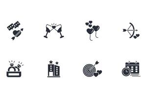Honeymoon icon set..Editable stroke.linear style sign for use web design,logo.Symbol illustration. vector