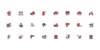 Air icon set..Editable stroke.linear style sign for use web design,logo.Symbol illustration. vector