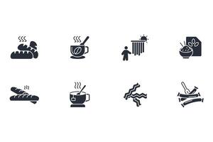 Breakfast icon set..Editable stroke.linear style sign for use web design,logo.Symbol illustration. vector