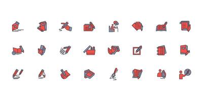 writing icon set..Editable stroke.linear style sign for use web design,logo.Symbol illustration. vector