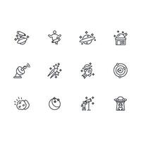 Astronomy icon set..Editable stroke.linear style sign for use web design,logo.Symbol illustration. vector
