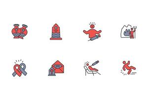 death icon set..Editable stroke.linear style sign for use web design,logo.Symbol illustration. vector