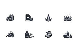 grocery icon set..Editable stroke.linear style sign for use web design,logo.Symbol illustration. vector