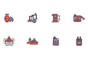 Oil and Gas icon set..Editable stroke.linear style sign for use web design,logo.Symbol illustration. vector