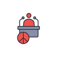 peace activist icon. .Editable stroke.linear style sign for use web design,logo.Symbol illustration. vector