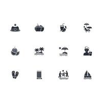 Summer icon set..Editable stroke.linear style sign for use web design,logo.Symbol illustration. vector