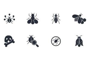 Pest control icon set..Editable stroke.linear style sign for use web design,logo.Symbol illustration. vector