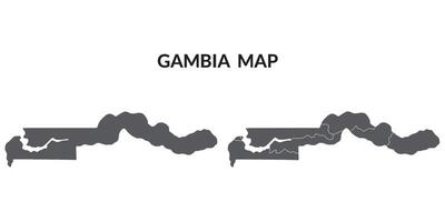 Map of Gambia in grey of plain map and province map vector