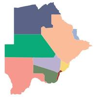 Botswana map. Map of Botswana in administrative provinces in multicolor vector