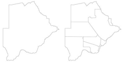 Senegal and Gambia map. Map of Senegal and Gambia in white set vector