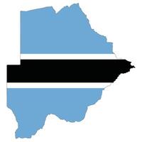 Botswana map with Botswana flag vector