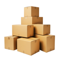 a stack of Cardboard Boxes isolated on Transparent background png
