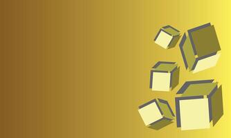 Floating Cubes on Yellow Gradient vector