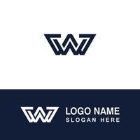 Extraordinary initial W logo for studio. vector