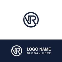 Combine VR logo with circle concept. vector