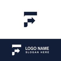F logo template with arrow combination. vector