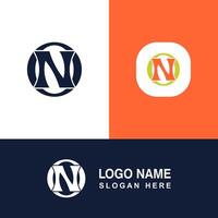 N logo with matching color examples. Suitable for corporate identity. vector