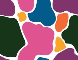 Abstract background seamless pattern with colorful Spots and Blotches. Trendy illustration in retro psychedelic style. Flat Cartoon Template for Decoration, Ads, Card, Poster. Trendy modern vector