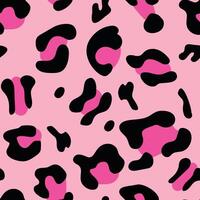 Pink and black leopard skin fur print pattern. Great for classic animal product design, fabric, wallpaper, backgrounds, invitations, packaging design projects. Surface pattern design. vector