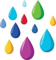 dynamic colorful rain drop design vector