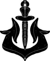 an anchor with a man sitting on it vector