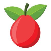 An apple with leaves on it vector