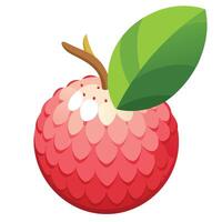 An apple with leaves on it vector