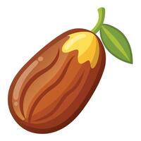 Date palm fruit with green leaves illustration vector