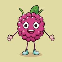 A cartoon raspberry character with arms outstretched vector