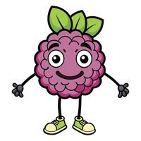 A cartoon raspberry character with arms and legs vector