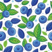 Blueberry seamless pattern illustration vector