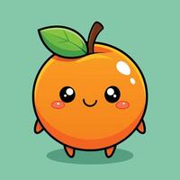 An orange character with a green leaf on its head vector