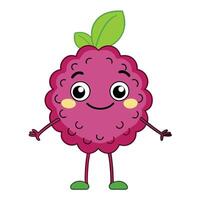 A cartoon raspberry character with arms and legs vector