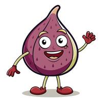 Fig cartoon character waving vector