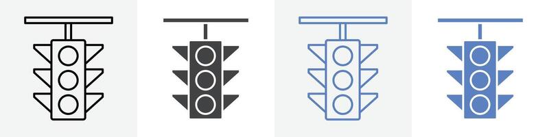 traffic light icon set use for web vector