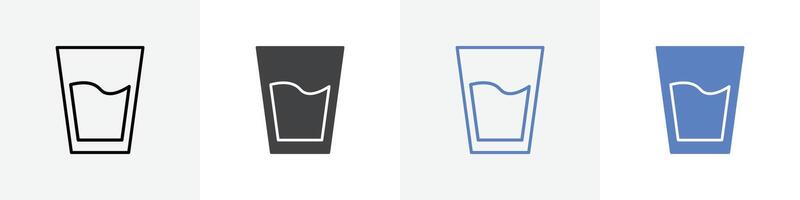 water glass icon set use for web vector