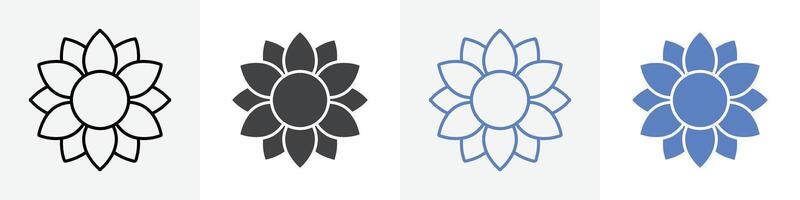 sunflower icon set use for web vector