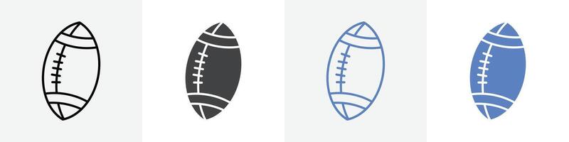 rugby ball icon set use for web vector