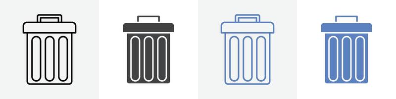 trash can icon set use for web vector