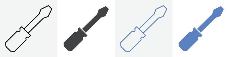 screw driver icon set use for web vector