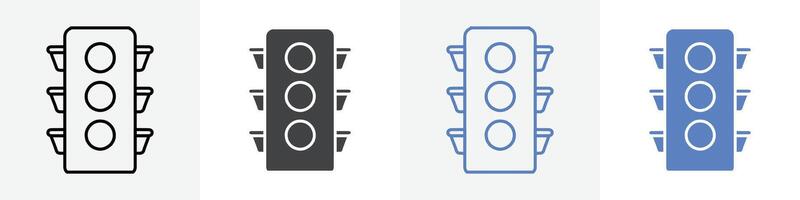 traffic light icon set use for web vector