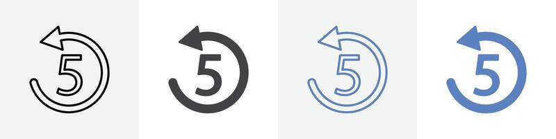 seek 5 sec icon set use for web vector