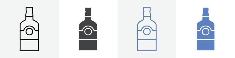 wine bottle icon set use for web vector