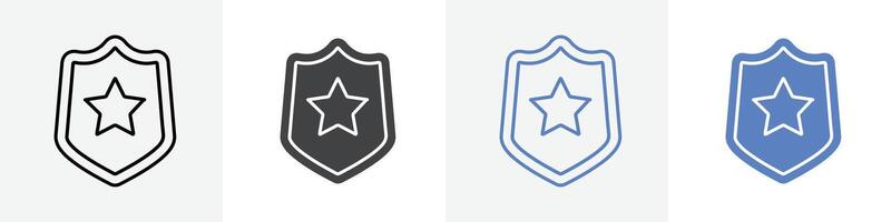 shield icon set use for web vector