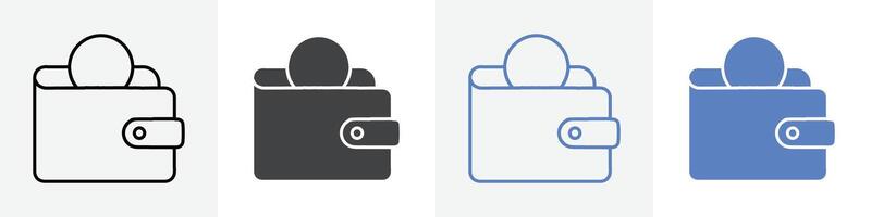 wallet icon set use for web vector