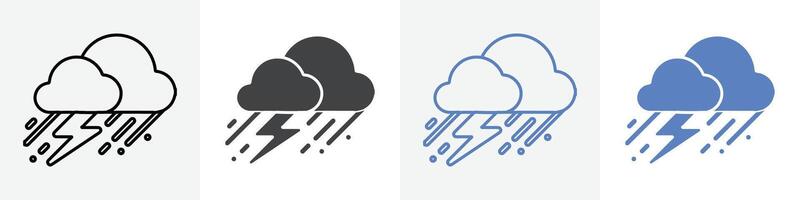 thunder icon set use for web vector