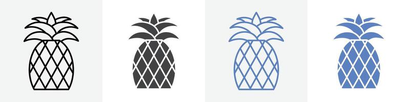 pineapple icon set use for web vector