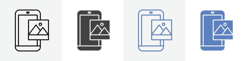 phone gallery icon set use for web vector