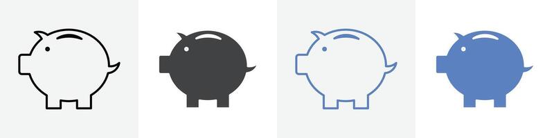 piggy bank icon set use for web vector