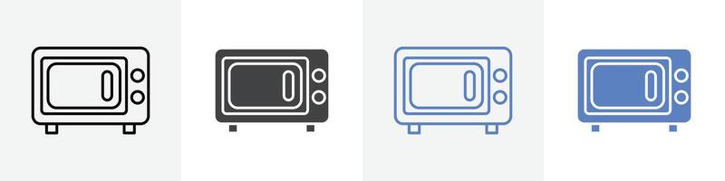 microwave icon set use for web vector
